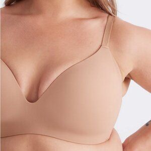 Knix Wing Woman Contour Bra Size 6++ Beige V Neck Comfy Lined Everyday